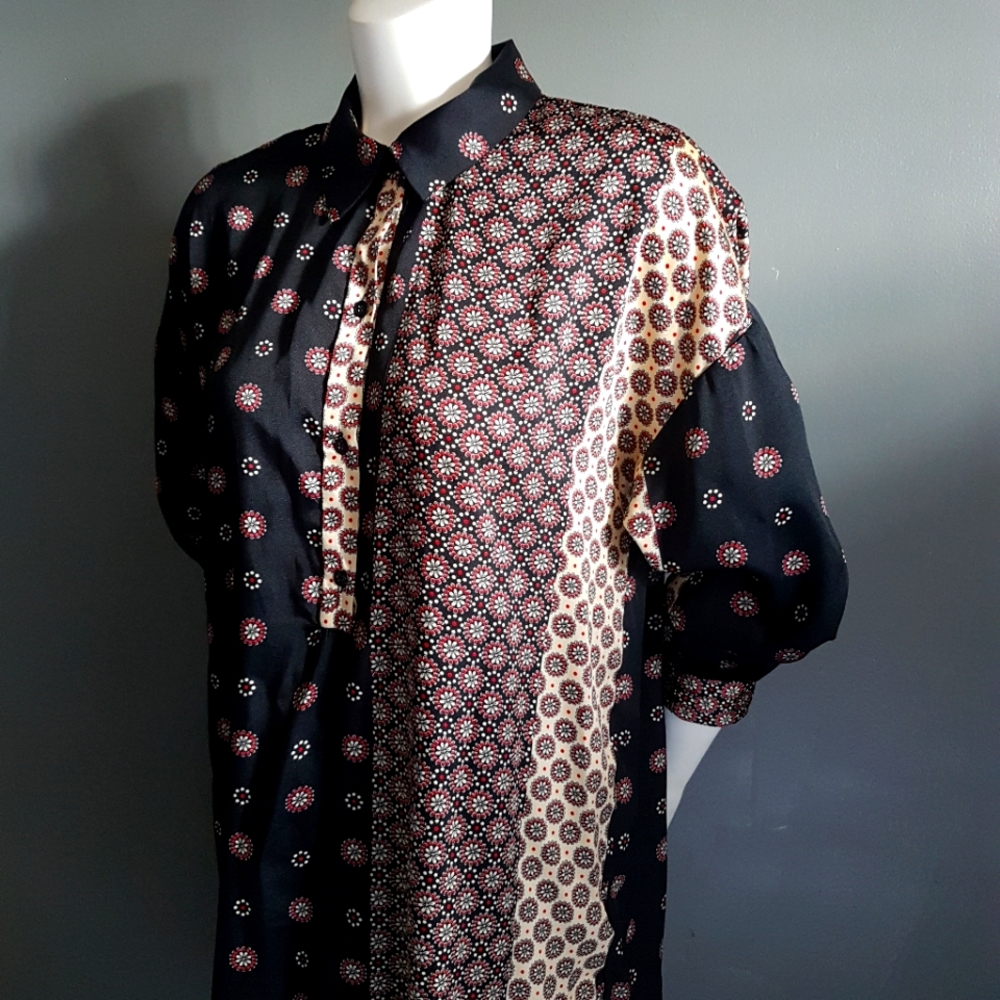 Zara Patchwork Print Tunic Blouse